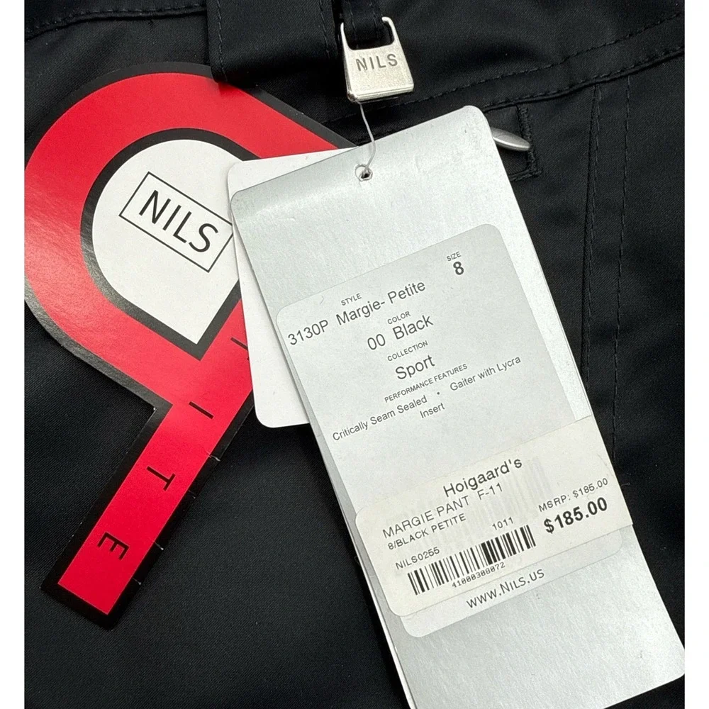 NILS Margie Ski Pants Size 8 Petite Black Waterproof Insulated Stretch NWT 185.0
